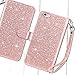 UrbanDrama iPhone 6 Plus Case, iPhone 6S Plus Wallet Case, Glitter Shiny Faux Leather Magnetic Closure Credit Card Slot Cash Holder Protective Case for iPhone 6 Plus, iPhone 6S Plus 5.5 Inch Rose Gold