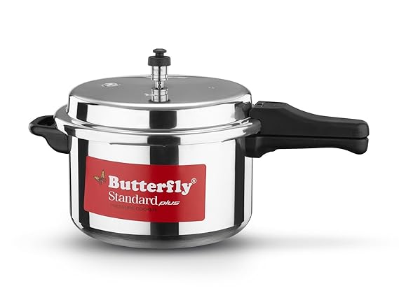 Butterfly Standard Plus Induction Base Aluminium Pressure Cooker, 7.5 Litre