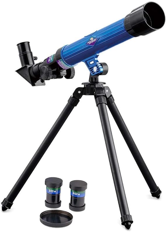 GLOW Telescope for Kids Blue Mini Tripod Science Learning Sky Space Stars Moon