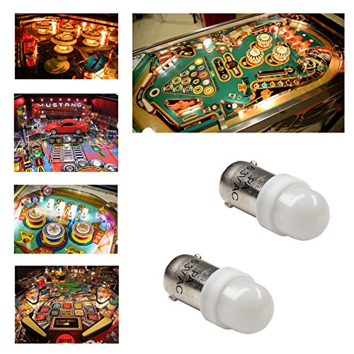 PA x10#44#47 2835 LED ba9s 2 SMD 6.3V DC Pinball Gaming Machine Light Bulb (White)