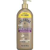 Gold Bond Cocoa Butter Glow Daily Hydrating Lotion for Dry Skin, 24 oz | Daily Hydrating Lotion, Cocoa Shea Butter &amp; Coconut Oil, Exfoliating and Moisturizing Lotion, 24hr hydration, Body Lotion