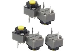 HEJHNCII HEJHNCCI 5PCS 6x6x7.3mm Square Silent Push Button Switch, Automatic Operation, Yellow