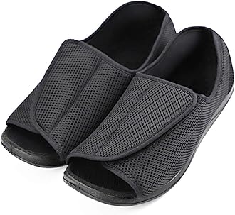 MEJORMENMen's Diabetic Shoes Swollen Feet Slippers Adjustable Strap Comfortable Orthopedic Wide Footwear Open Toe Sandals Easy On Off for Diabetic & Edema Elderly