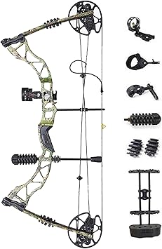 Amazon Co Jp Sharrow 30 70lbs アーチェリーコンパウンドボウセット 30 5 8インチ複合弓セット 狩猟弓 329fpsアーチェリースポーツ弓 コンポジットボウ 6本のカーボン矢付き 迷彩弓セット1 スポーツ アウトドア