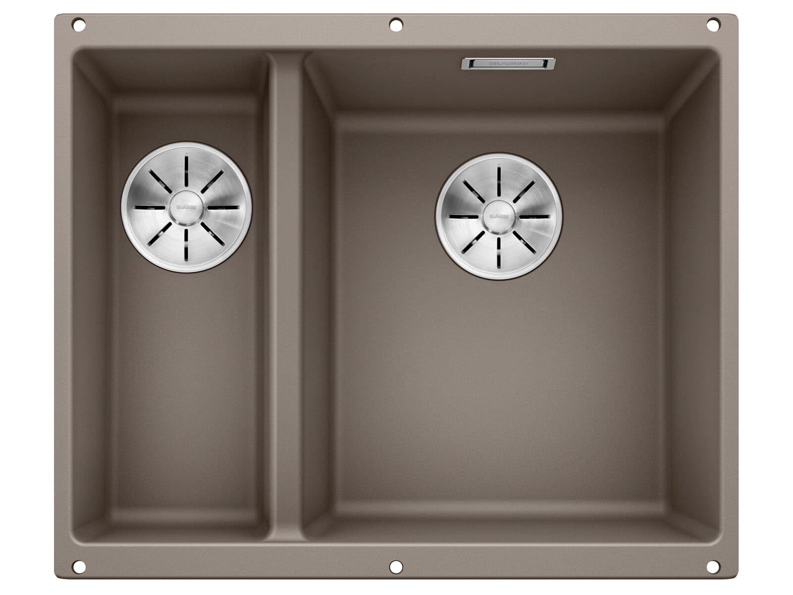BLANCO SUBLINE 340/160-U – Undermount Double Bowl Kitchen Sink for 60 cm Wide Base Units – Made of SILGRANIT – Brown – 523565
