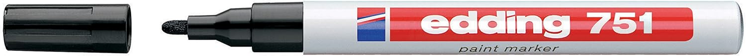 Edding 751 PAINT MARKER PEN BULLET TIP - BLACK, 01: 1 Pen - Black