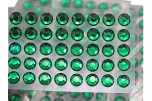 KraftGenius Allstarco 6mm SS30 Green Self Adhesive Acrylic Rhinestones Plastic Face Gems Stick On Body Jewels for DIY Cards and Invitations Crafts Bling Sticker - 5 Sheets - 250PCS