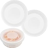 Purekra Silicone Lids for CorningWare 16 Ounce Round Dish, 2 Pack Reusable Covers for CorningWare F-16-PC French White Baking Dish (Dishes not Included) Dishwasher &amp; Microwave &amp; Freezer Safe