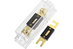 REPAIROCK 1 Set Car Audio 0 4 8 Gauge Inline ANL Fuse Holder Clear Transparent Fuse Block with 2pcs 500A Fuse Auto Replacemen
