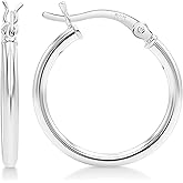 Kezef 2mm 925 Sterling Silver Hoop Earrings for Women| Hypoallergenic Lightweight