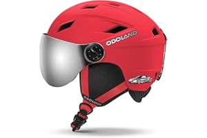 Odoland Kids Ski Helmet with 2-in-1 Visor Goggles for Boys & Girls, Adjustable Snowboard Helmet with Magnetic Buckle Strap for Children Ages 3-12 Skiing & Snowboarding