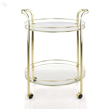 Royal Oak Brass Service Trolley (White)