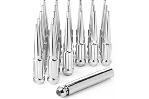 Orion Motor Tech 14x1.5 Lug Nuts Chrome 24 Piece, M14x1.5 Spike Lug Nuts Wheel Accessories Compatible with Chevy Ram Ford and GMC