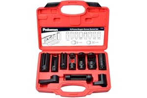 Prokomon 10 Pieces Oxygen Sensor Socket Set; Oxygen Sensor Wrench Removal Tool; Oil Pressure Sensor Socket; o2 Sensor Socket 
