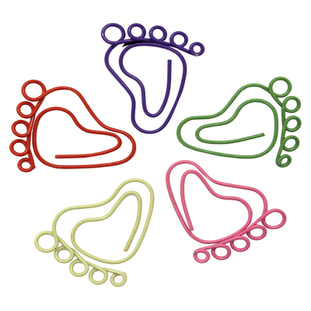 24pcs Cute Feet Shaped Paper Clips Note Photo Clips for Office Party Decorative Paper Pins for School Use