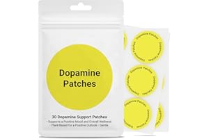 XOTMPFLY Dopamine Patches | Vegan Mood Support Patch with 5-HTP | Dopamine Supplement for Daily Wellness, Positivity & Motivation | Plant-Based Formula - 30 Count