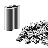 Bikykose 30Pcs M6 Aluminum Crimping Loop Sleeves