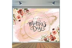 CYLYH 7x5FT Happy Mother's Day Backdrop Flower Background Mother's Day Party Backdrop Mother's Day Event Decoration Banner D566