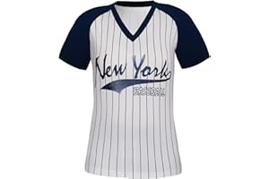 Geneisteck Womens City Baseball Fans V Neck Cage Raglan T-Shirts