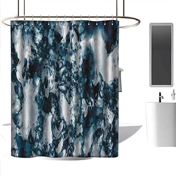 Amazon Com Coolteey Blue Shower Curtains For Bathroom Fabric