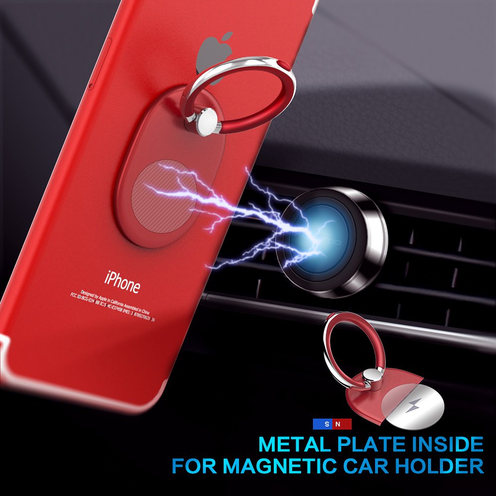 Cellphone Ring Stand Holder Adjustable Ring Bracket Kickstand Phone Hand Grip Smartphones Tablets Mobilephone Contain Magnetic Metal for Car Mount