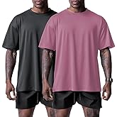 Muscle Killer 1/2pack Mens T Shirt Gym Workout Dry Fit Short Sleeve Athletic Fitness Crew Neck Tee Shirts Casual Loose Fit