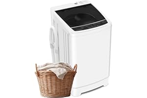 DOGHLY 1.6 Cu. Ft.Portable Washer with 8 cycles, 12 Lbs Capacity Full Automatic Washer and Spinner Combo, Compact Laundry Washer Spinner for Apartment RV Dorm,Transparent Lid & LED Display (1.6 Cu.ft)