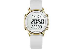 TIMEURE Pedometer Watch for Women, Step Counter for Walking No App/Phone Required Step Counter, Waterproof Fitness Calorie Tracker, Distance Tracking, Alarm, Large Digital Display Watch, TU-2509