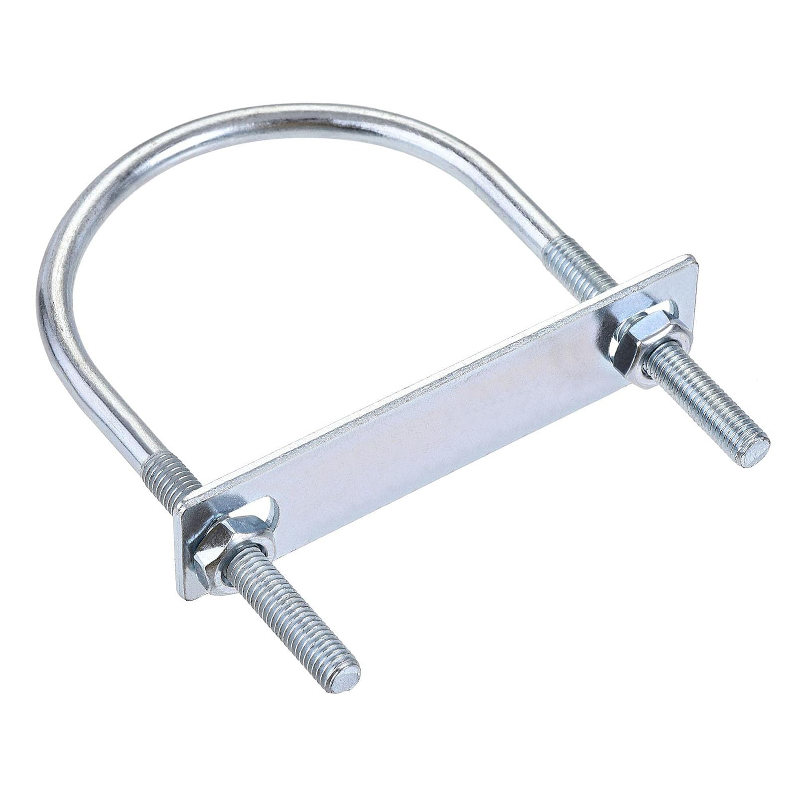 TA-VIGOR M8 Round U-Bolts, 80mm Inner Width 130mm Length Steel U-Bolts with Nut, Plate for Attaching Piping Conduit Cable Tube Brackets Boat Trailer