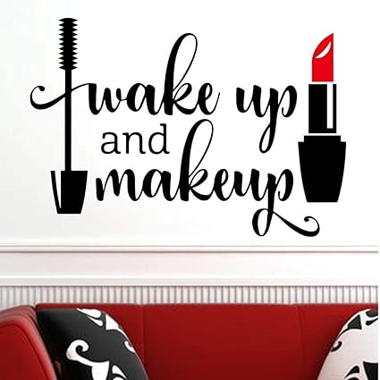 43x61cm 3d Salon Rossetto Frasi Wall Sticker Vinyl Wallpaper Per Salone Di Bellezza Ragazze Bedroom Decor Poster Murali Citazioni Make Up Amazon It Prima Infanzia