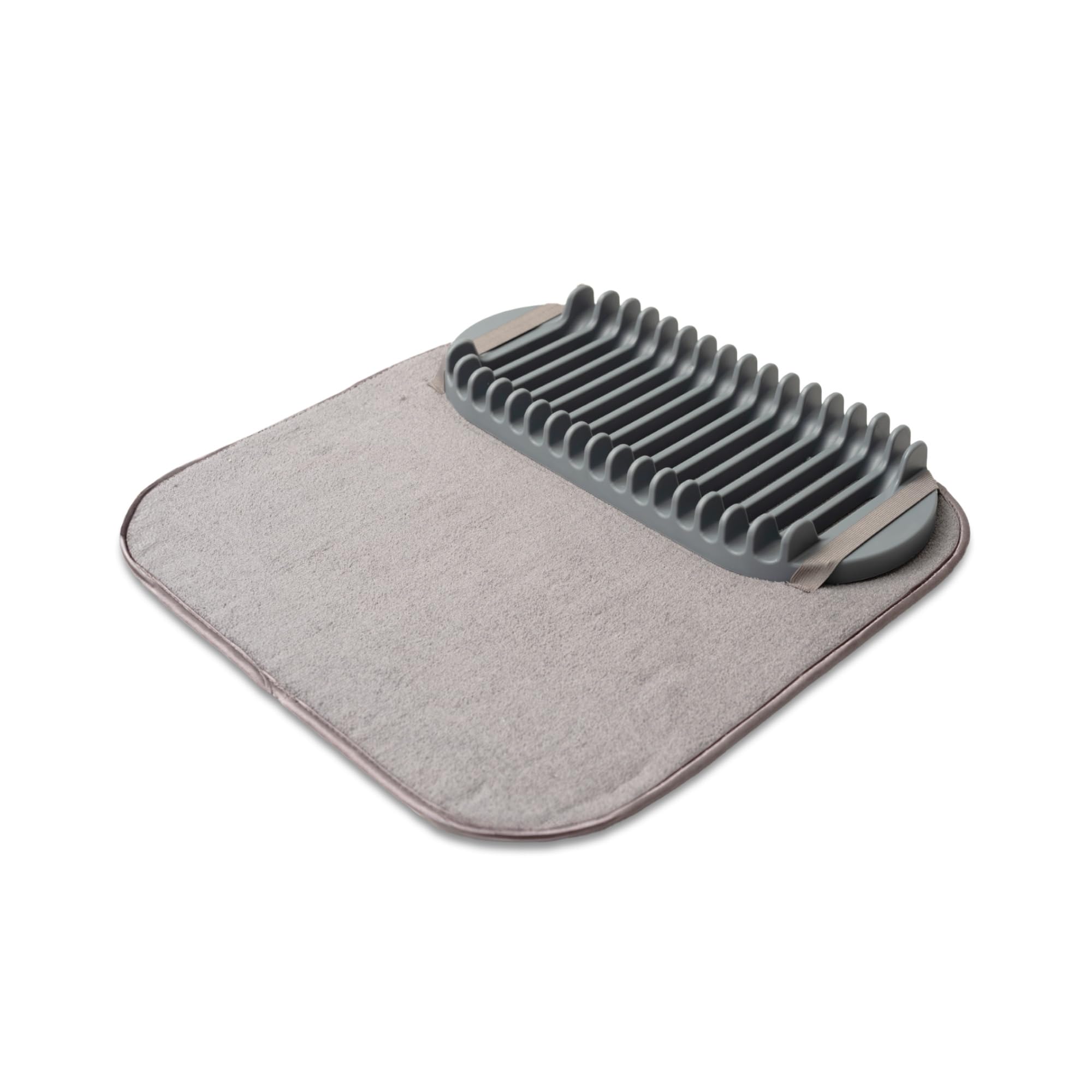 Addis Microfibre kitchen dish drying mat & plate rack space-saving design folds up for easy storage, mat 43.5 x 43.5cm, Charcoal