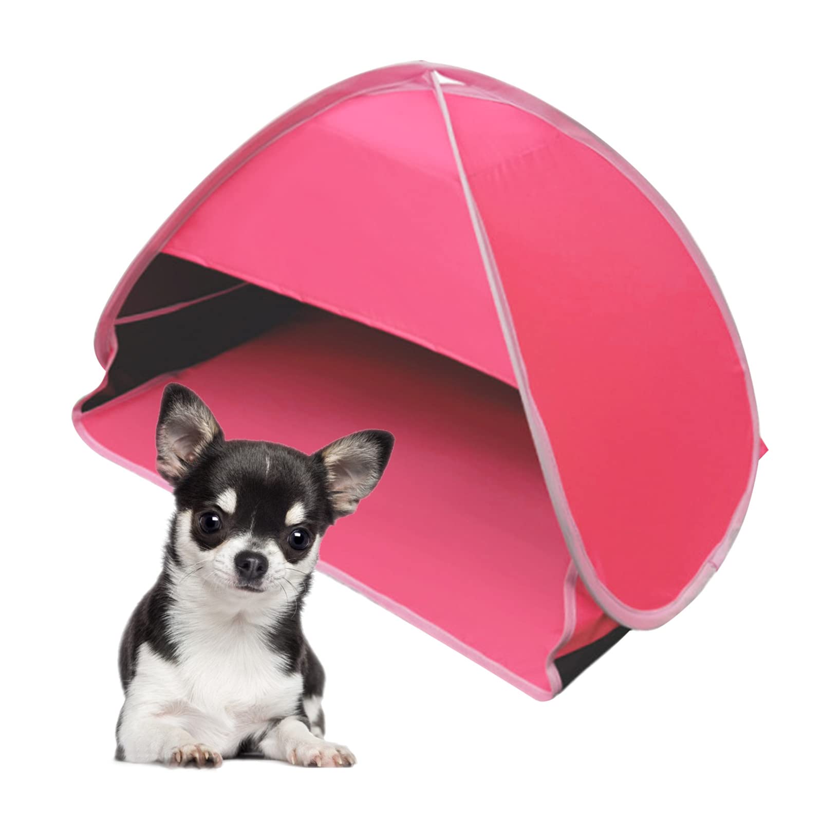 HACRAHO Mini Head Shelter Tent, Foldable Pop-Up Anti-UV Pet Beach Sun Shelter, Rose Red Vinyl — image 1