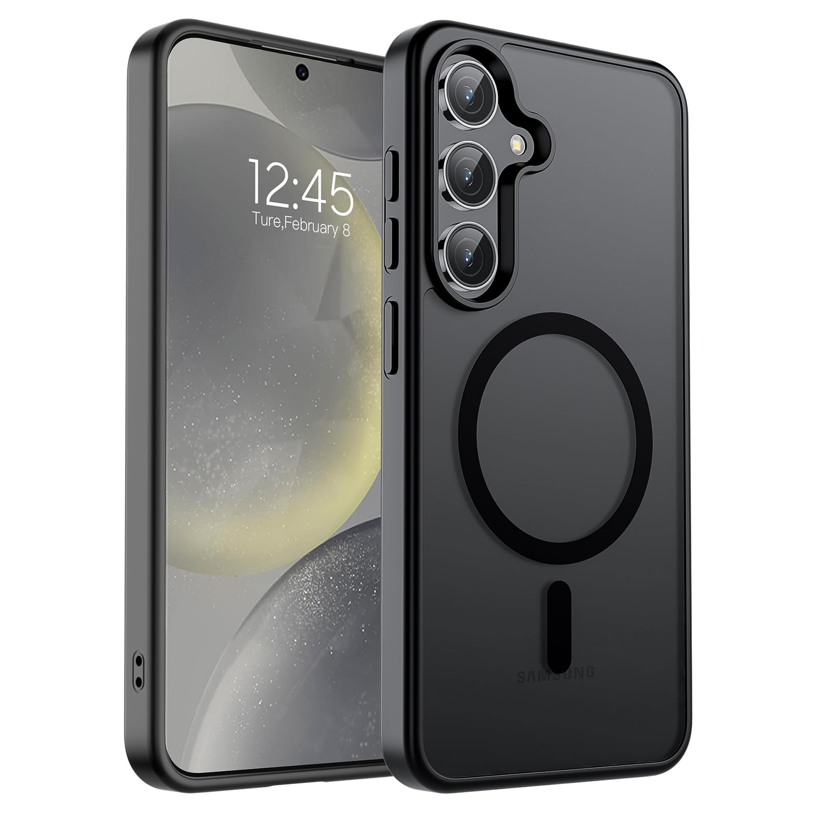 Photo 1 of SUPFINE Magnetic for Samsung Galaxy S24 Case / S25 Case(Compatible with MagSafe) (Military Grade Drop Protection) Slim Translucent Shockproof Phone Case,Black