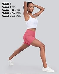 CHRLEISURE Womens Biker Yoga Shorts with