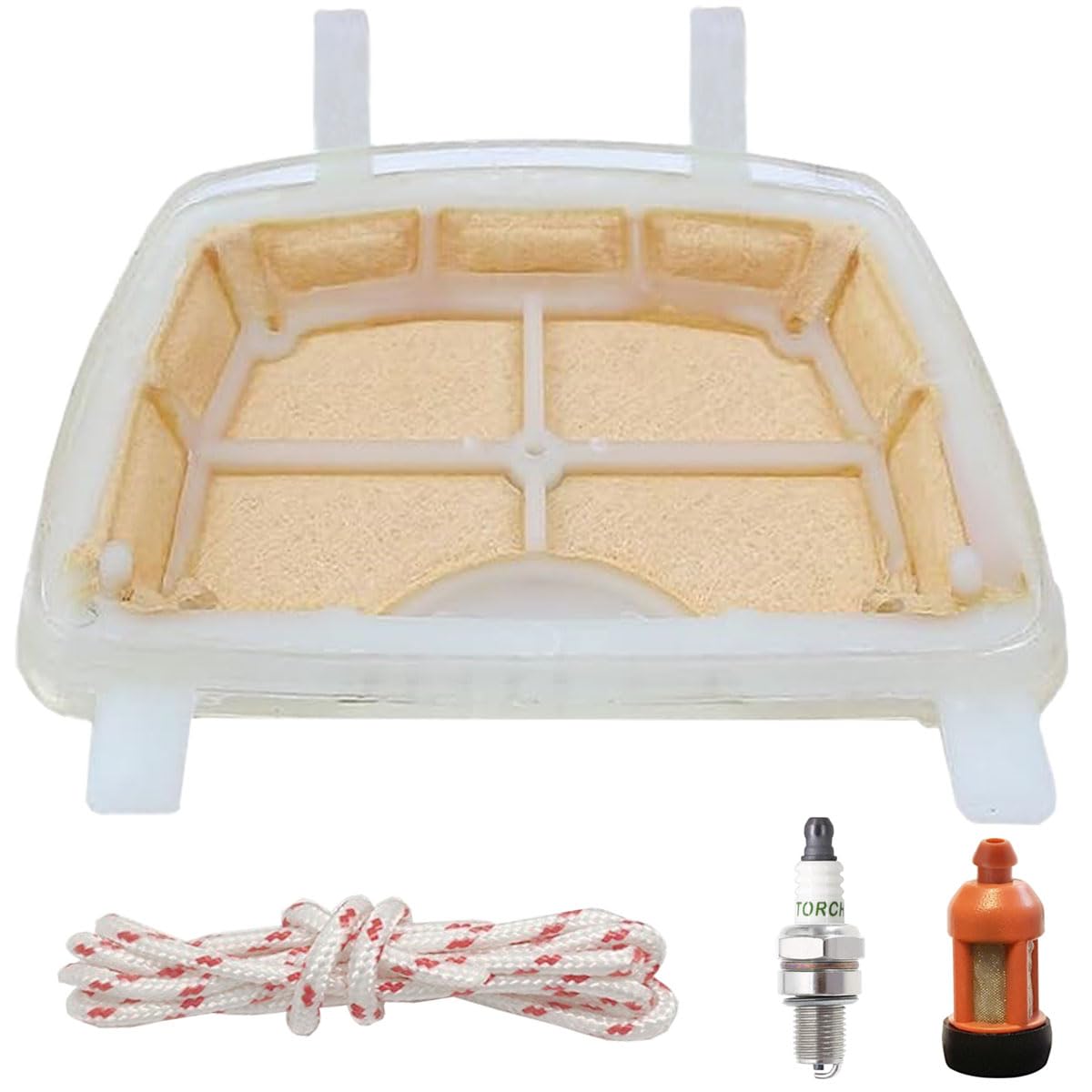 ZAMDOE Air Filter Service Kit Spark Plug Fuel Filter Start Pull Rope Accessories Compatible with Stihl MS171 MS181 MS211 Chainsaw Parts Replaces 1139 120 1602