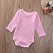 Alicado Newborn Infant Baby Girls Cotton Bodysuit Romper Jumpsuit Clothes Outfits (0-3Months) Pink