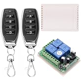 DC 12V Remote Control Switch 4 Channel Universal 433Mhz Remote Control Momentary Switch for Wireless Control and More