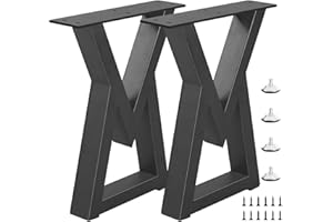 Rioychan 16 '' Metal Bench Legs, Desk and Coffee Table Legs Heavy Duty Iron for DIY Black End Side Tables, Furniture, Modern Desks, Bench, Sofa, V Shape