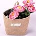 Rihe Jute Wall Door Hanging Storage Bag Case Basket Home Organizer Bin Decor (Blue Stripe)