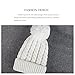 Women's Winter Beanie Warm Fleece Lining - Thick Slouchy Cable Knit Skull Hat Ski Cap(White pom Beanie+Gloves)