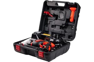 FEANISIFEI Electric Car Jack Kit 5 Ton 12V Electric Car Jack with Built-in Inflatable Pump Electric Jack for Car SUV Car Emergency Repair Kit