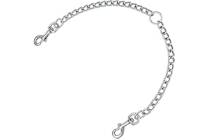 Filhome Metal Double Dog Leash for Two Dogs, Heavy Duty Metal Dog Leash, Chew Proof Tangle Free Dual Pet Extension Splitter Lead for Small Large & Medium Size Dogs