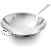 All-Clad D3&reg; Stainless Steel 14" Wok Pan with Lid, Made in the USA | The Original Bonded Professional Cookware, Wok &amp; Stir Frying Pan, Induction Compatible, Oven Safe up to 600F