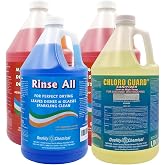 Quality Chemical Commercial Dishwash Kit &ndash; Machine Detergent, Rinse All Spot-Free Rinse Aid &amp; Chloro Guard Sanitizer, Low or High Temp, Wash Rinse Sanitize &ndash; 4 x 128 oz (Combo)