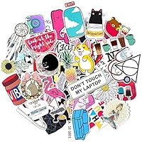 Stickers for Water Bottles Big 50-Pack Cute,Waterproof,Aesthetic,Trendy Stickers for Teens,Girls Perfect for Hydro Flask,Laptop,Phone,Travel Extra Durable 100% Vinyl