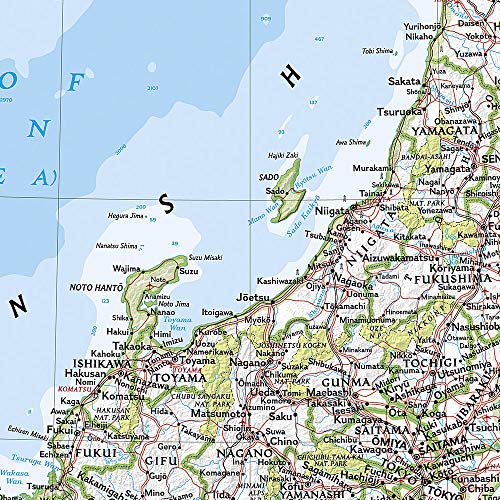 National Geographic Japan Classic Wall Map Laminated (25 X 29 Inches