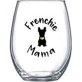 French Bulldog Gifts for Women Frenchie Mom Stemless Wine Glass for Her Cup Idea Large 0129
