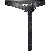 HiiFeuer Medieval Embossed PU Leather O-Ring Belt, Retro Renaissance Knight Belt