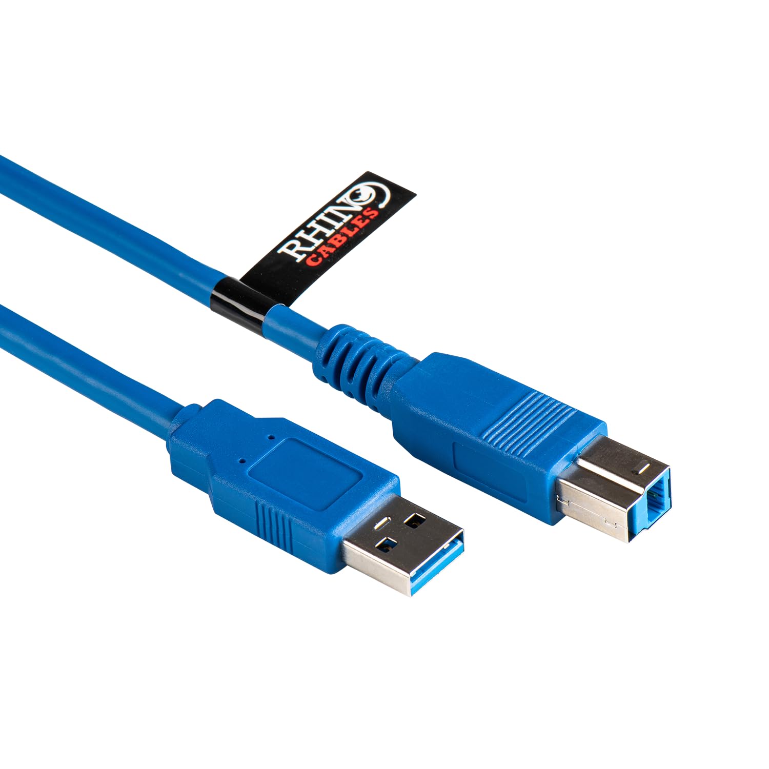 rhinocables USB 3.0 Printer Cable - A Male to B Lead | Universal Compatibility for All Your USB-B Devices - Printers, Scanners & External Hard Drives including HP, Brother, Dell & Epson (Blue, 5m)