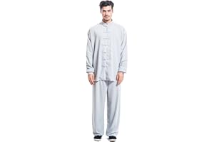 ICNBUYS Men's Kung Fu Tai Chi Uniform Cotton Silk